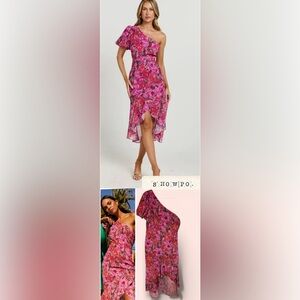 Showpo Clabelle One Shoulder Midaxi Dress Floral 10 NWT